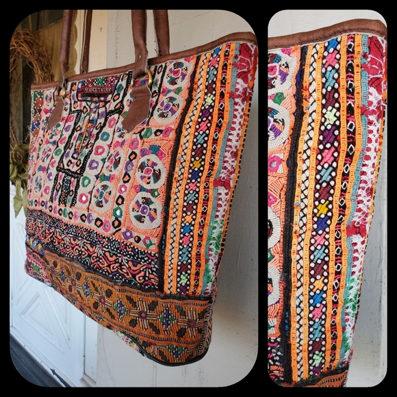 Artisan Banjara zari Boho  Embroidered bag Handmade Patchwork Repurposed - Picture 8 of 16